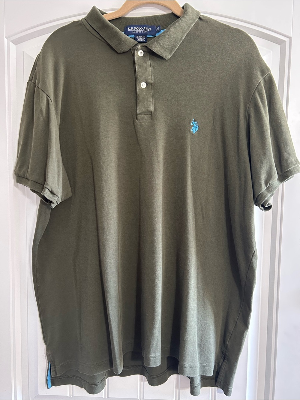 U.S. Polo Assn. Olive Green Polo with Blue Logo